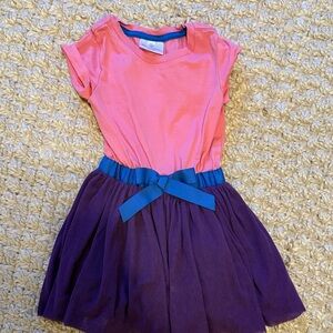 Hanna Andersson Pink and Purple Dress with Blue Accent